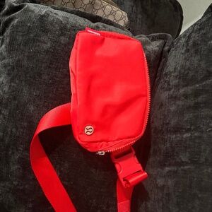 Christmas RED cherry red mini LuluLemon Fanny back waistbag